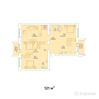 ЖК Sunqar — 4-ком 121 м² (от 30,250,000 тг)