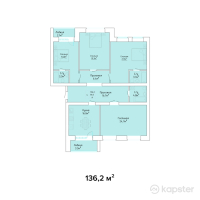 ЖК Sunqar — 4-ком 136.2 м² (от 34,050,000 тг)