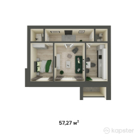 ЖК Коктем — 2-ком 57.3 м² (от 14,890,300 тг)