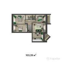 ЖК Коктем — 4-ком 103.4 м² (от 26,881,500 тг)