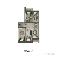 ЖК Коктем — 3-ком 104.1 м² (от 27,058,300 тг)