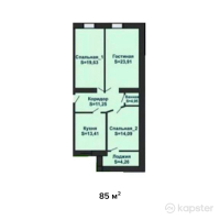 ЖК Green Park 2 — 3-ком 85 м² (от 18,700,000 тг)