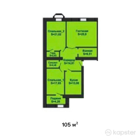 ЖК Green Park 2 — 3-ком 105 м² (от 23,100,000 тг)