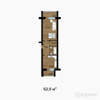 ЖК Zura — 1-ком 52.5 м² (от 15,225,000 тг)