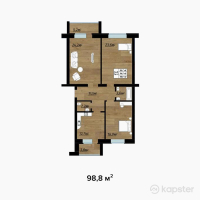 ЖК Zura — 3-ком 98.8 м² (от 28,652,000 тг)