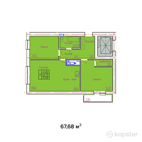 ЖК Emeralds — 3-ком 67.7 м² (от 27,072,000 тг)