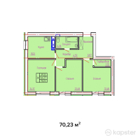 ЖК Emeralds — 3-ком 70.2 м² (от 28,092,000 тг)