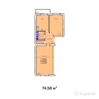 ЖК Emeralds — 2-ком 74.6 м² (от 29,832,000 тг)