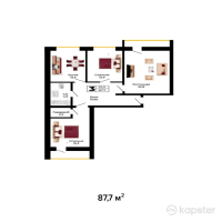 ЖК Премьера — 3-ком 87,7 м² (null)