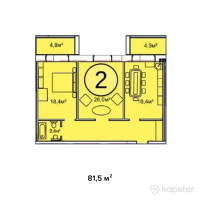 ЖК Чистое небо — 2-ком 81.5 м² (от 38,305,000 тг)