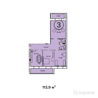 ЖК Чистое небо — 3-ком 113.9 м² (от 53,533,200 тг)