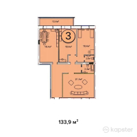 ЖК Чистое небо — 3-ком 133.9 м² (от 62,933,000 тг)