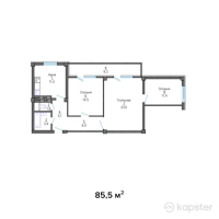 ЖК Айымжан — 3-ком 85.5 м² (от 24,198,000 тг)