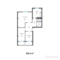 ЖК Айымжан — 3-ком 89.4 м² (от 33,078,000 тг)