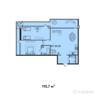 ЖК Эксклюзив — 3-ком 115.7 м² (от 57,850,000 тг)