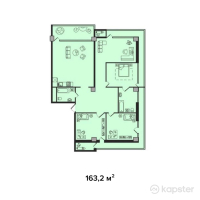 ЖК Эксклюзив — 4-ком 163.2 м² (от 81,600,000 тг)