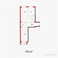 ЖК Renesans — 2-ком 70.2 м² (от 25,272,000 тг)