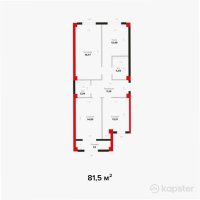 ЖК Renesans — 3-ком 81.5 м² (от 29,340,000 тг)