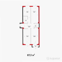 ЖК Renesans — 3-ком 87.3 м² (от 31,428,000 тг)