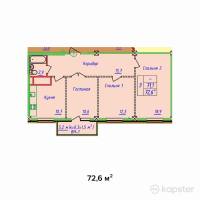 ЖК Sana — 3-ком 72.6 м² (от 24,684,000 тг)