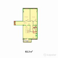 ЖК Sana — 2-ком 82.3 м² (от 27,982,100 тг)