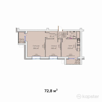 ЖК TURKESTAN 3 — 2-ком 72.8 м² (от 20,384,000 тг)