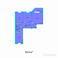 ЖК Радужный квартал — 3-ком 92.5 м² (от 24,050,000 тг)