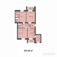 ЖК Dostar — 3-ком 107.3 м² (от 34,348,800 тг)