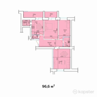 ЖК Auezov — 3-ком 96,6 м² (null)