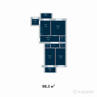 ЖК Аружан — 4-ком 98.3 м² (от 29,981,500 тг)