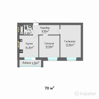 ЖК Жана Орда — 2-ком 70 м² (от 18,200,000 тг)