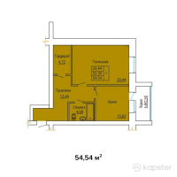 ЖК Кеменгер — 1-ком 54.5 м² (от 15,271,200 тг)