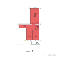 ЖК Кеменгер — 2-ком 79.3 м² (от 22,206,800 тг)