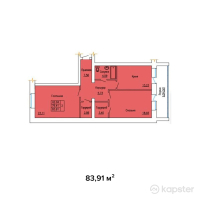 ЖК Кеменгер — 2-ком 83.9 м² (от 23,494,800 тг)