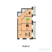 ЖК Наурыз — 3-ком 74,1 м² (null)