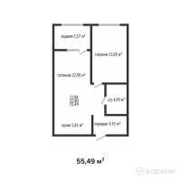 ЖК Панорама парк — 1-ком 55.5 м² (от 19,421,500 тг)