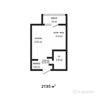 ЖК Тениз — 1-ком 27.9 м² (от 8,349,000 тг)