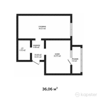 ЖК Тениз — 1-ком 36.1 м² (от 10,818,000 тг)