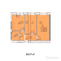 ЖК Тениз — 2-ком 50.8 м² (от 15,231,000 тг)