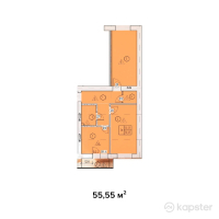 ЖК Тениз — 2-ком 55.6 м² (от 16,665,200 тг)