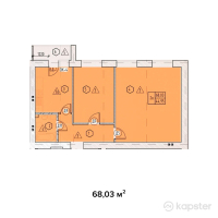 ЖК Тениз — 2-ком 68 м² (от 20,409,000 тг)