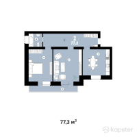ЖК Самал Тау 3 — 2-ком 77,3 м² (null)