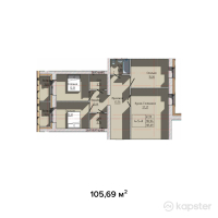 ЖК Весна — 4-ком 105,7 м² (null)