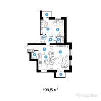 ЖК Столичный 2 — 3-ком 109.5 м² (от 45,990,000 тг)