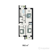 ЖК Северный — 3-ком 99,1 м² (null)
