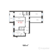 ЖК 8 Квартал — 4-ком 108 м² (от 38,880,000 тг)