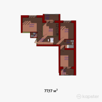 ЖК Family House — 3-ком 77.2 м² (от 16,977,400 тг)