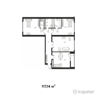 ЖК Meridian Apartments — 3-ком 117.1 м² (от 108,940,200 тг)