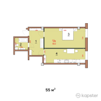 ЖК Пион — 1-ком 55 м² (null)