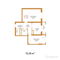 ЖК Apple Residence — 2-ком 72.3 м² (от 47,685,000 тг)